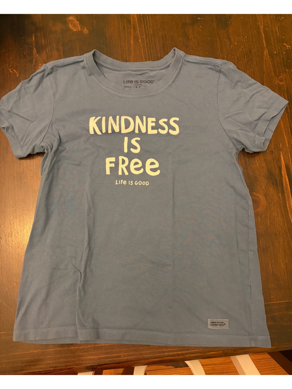 Life Is Good Light Blue 'Kindness Is Free' Short Sleeve Tee
